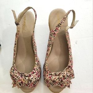 Floral Print Wedge Shoes